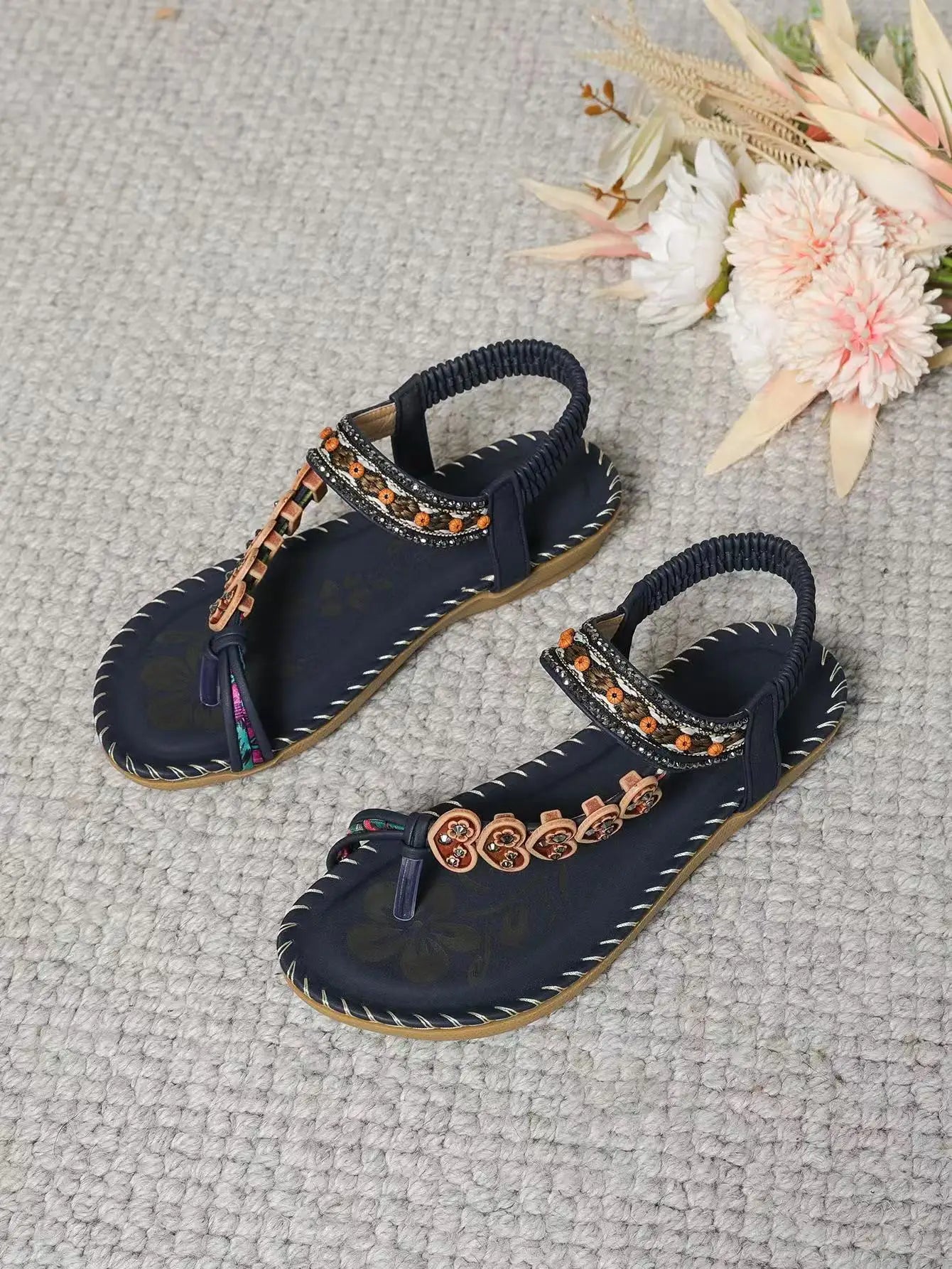Women's Sandals Bohemian Sandals Outdoor Soft Sole Beach Sandals Platform Lightweight Women Casual Shoes Flat Plus Size Sandal