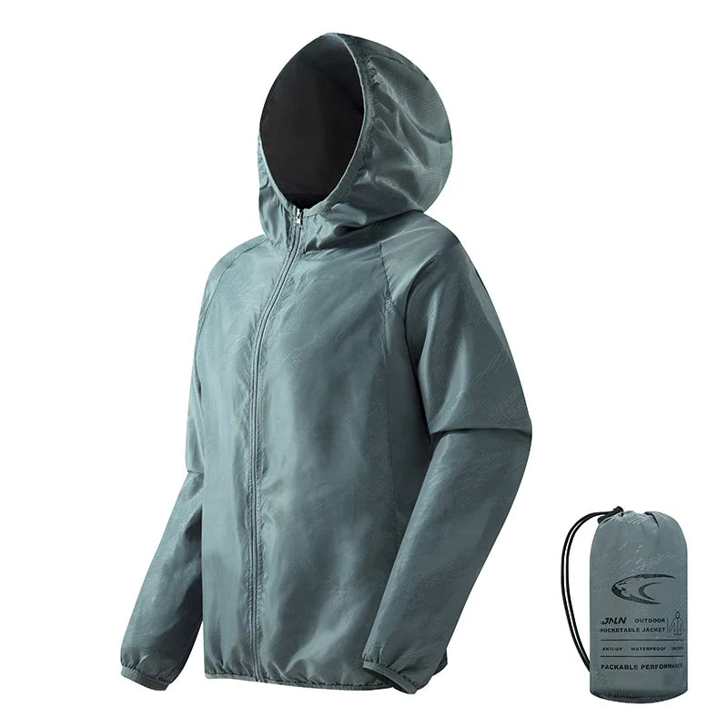 LNGXO Men's Women's Waterproof Hiking Jacket Quick Dry Sun Protection Windbreaker Camping Hunting Climbing Outdoor Rain Coat