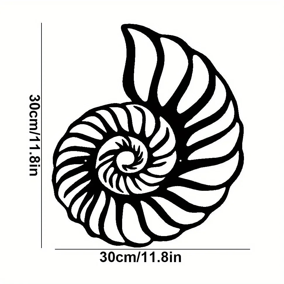 1pc Nautilus Shell Coastal Beach Metal Wall Art, Metal Wall Art Interior Decoration, Home Wall Hangings