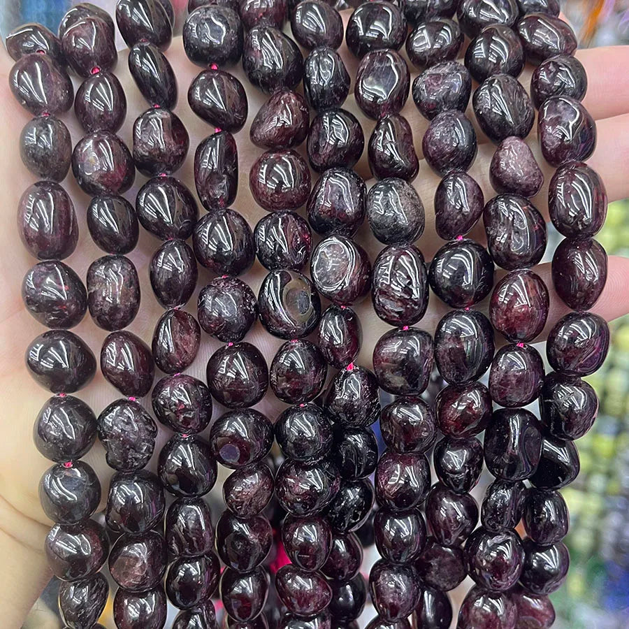 Natural Crystal Garnet Conformal Stone Irregular Faceted Loose For Jewelry Making DIY Necklace Bracelet 15''6-8mm 8-10mm