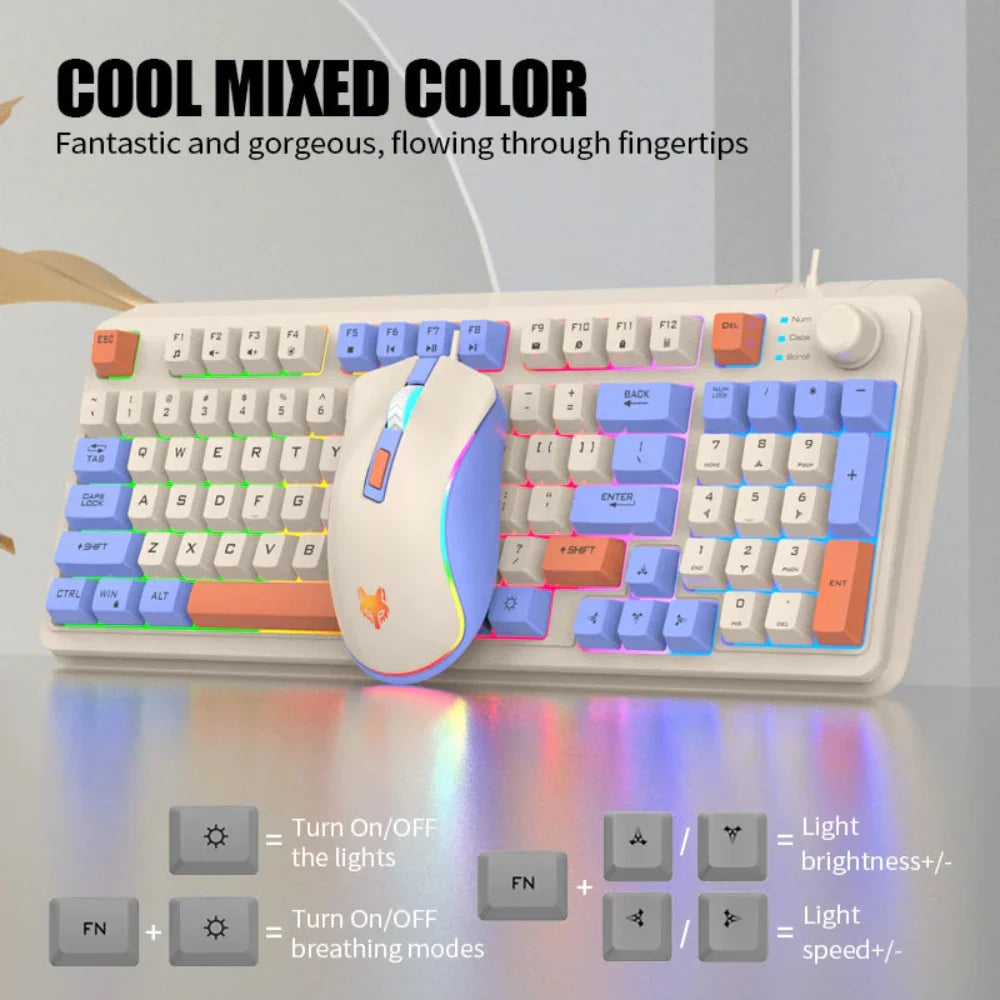 Onetify 94 Keys Portable Wired Keyboard and Mouse Set