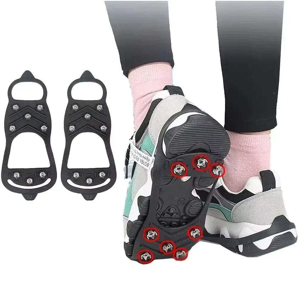 8 Teeth Ice Gripper Spike Shoes Winter Outdoor Anti-Slip Hiking Mountain Climbing Ice Snow Crampons Anti-slip Shoe Covers 2026