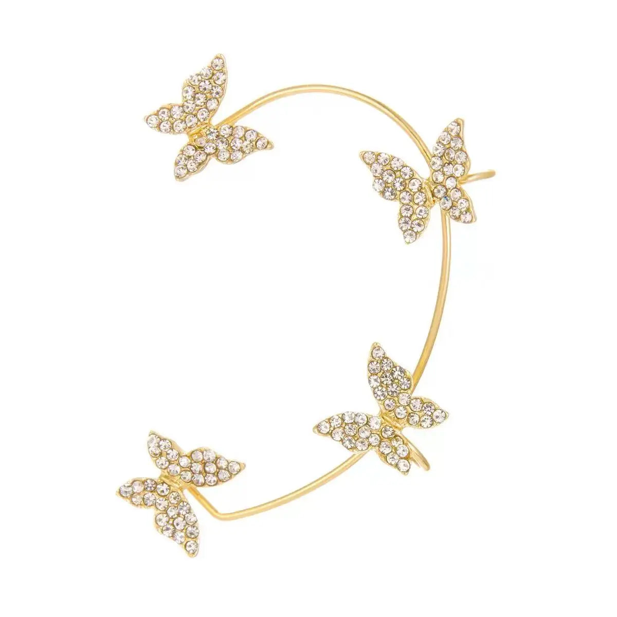 2PCS Fashionable and Exquisite Butterfly Ear Clip, Non Perforated Women's Shiny Earrings, Wedding Party Jewelry Gifts