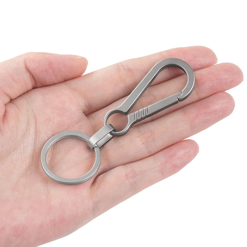 1PC Titanium Alloy Keychain Tiranium Buckle Key Ring Car Accessor Waist Hanging Chain Ring Buckles Opener EDC Outdoor Tool