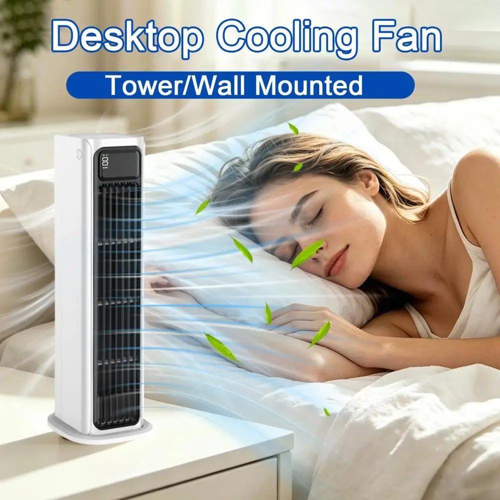 Portable Air Conditioner, Wall Mount Desktop Fan, 3 Speed Bladeless Tower Fan with Digital Display, Quiet Personal Cooling Fan f