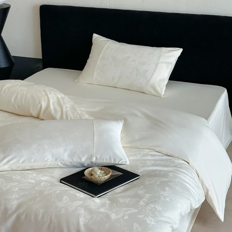 Long Staple Cotton Jacquard Bedding Set Single Double Queen King Size Duvet Cover Bedsheet Pillowcase Luxury Quilt Cover Set