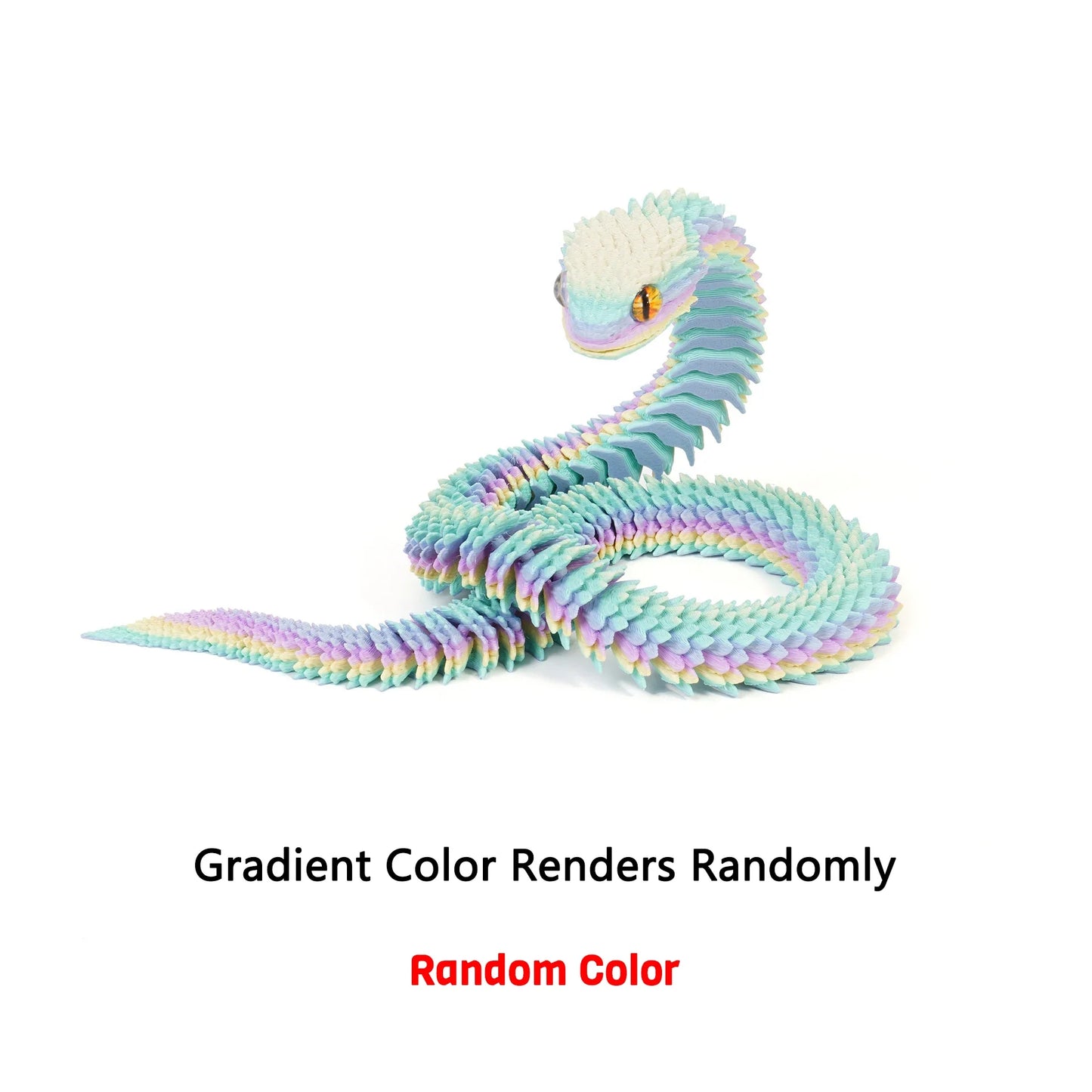 2026 New 3D Printed Snake Realistic Snake Statue Movable Joint Fidget Toys Simulation Snake Year Desk Ornament Animal Model Gift
