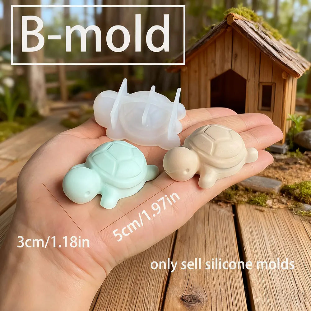 Turtle Storage Box Silicone Molds Kits DIY Scented Ocean Animals Jewelry Display Plate Tray With Lid Plaster Resin Mold