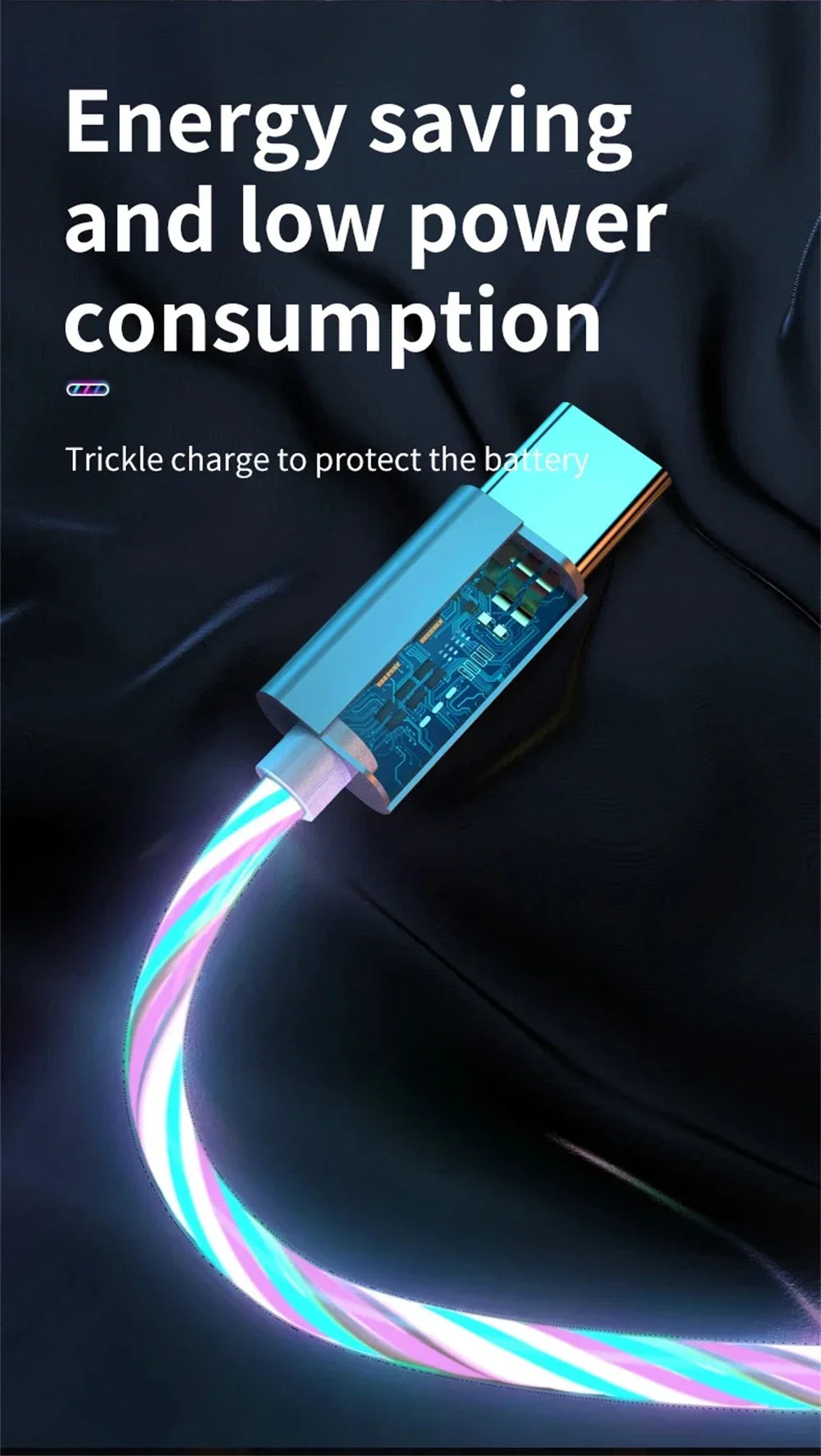 Glowing LED Light USB 3 IN 1 cable Phone Fast Charging Charger Luminous Type C Cable For Xiaomi iPhone Phone Accessories