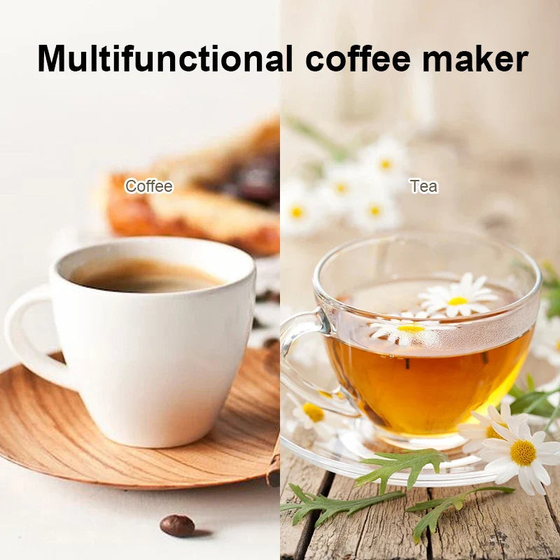 110V Automatic Electric Espresso Coffee Maker Cafe Drip American Latte Coffee Brewing Machine Household Mini Glass Boiler Teapot