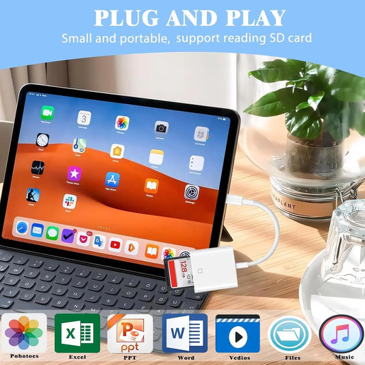 USB C Memory Card Reader Type C to SD Adapter for iPhone 16 15 Huawei Xiaomi SD Card Reader Data Converter For Camera Card
