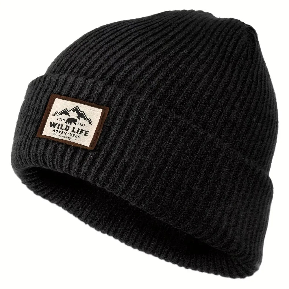 New Warm Outdoor Fleece Sports Hat Windproof Ear Protection Beanie Hats Knitted Thickened Winter Cap Men Women