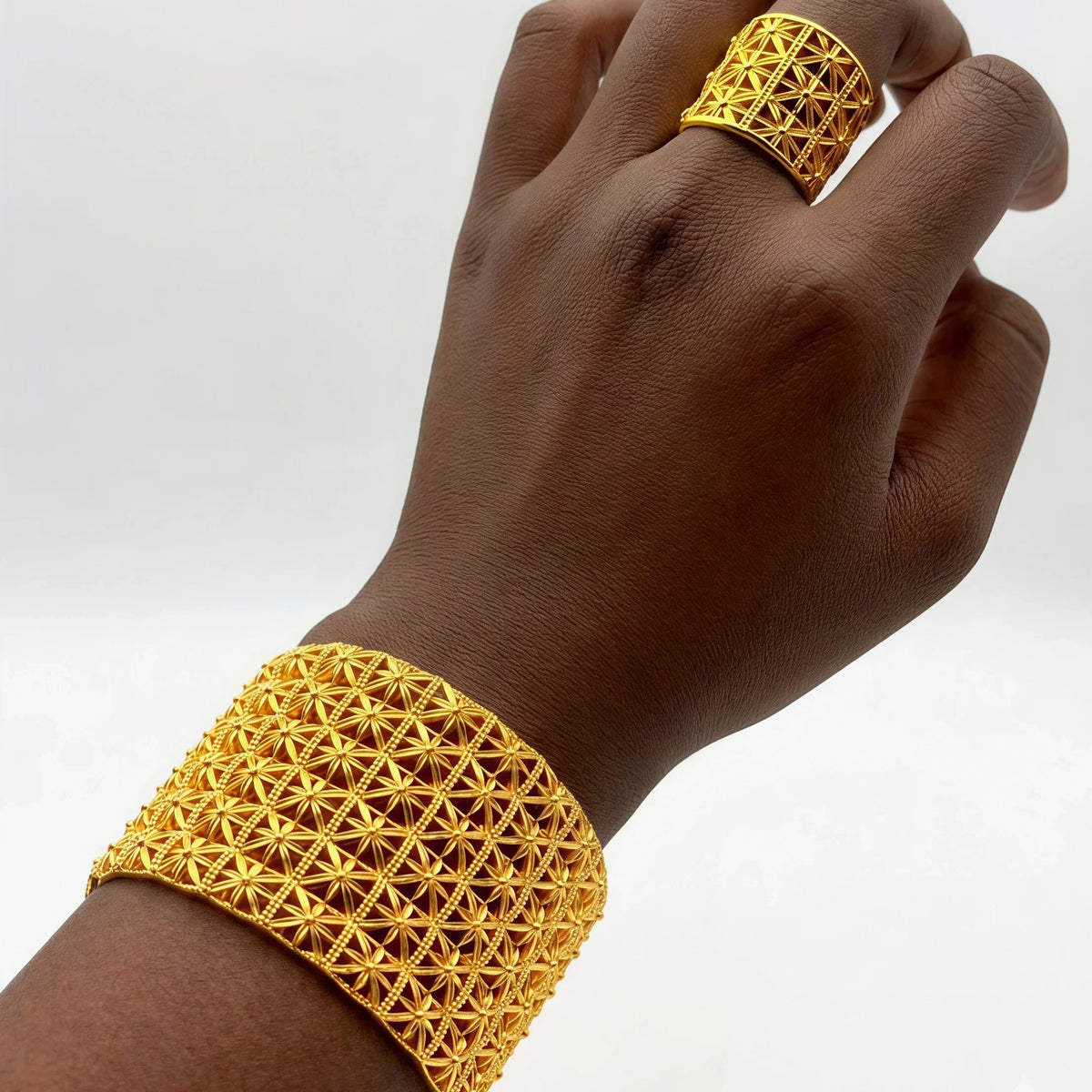Indian Gold Color Tassel Bracelets Ring For Women Dubai African Hard Charm Bangles Wedding Arabic Hand Jewelry Party Gifts