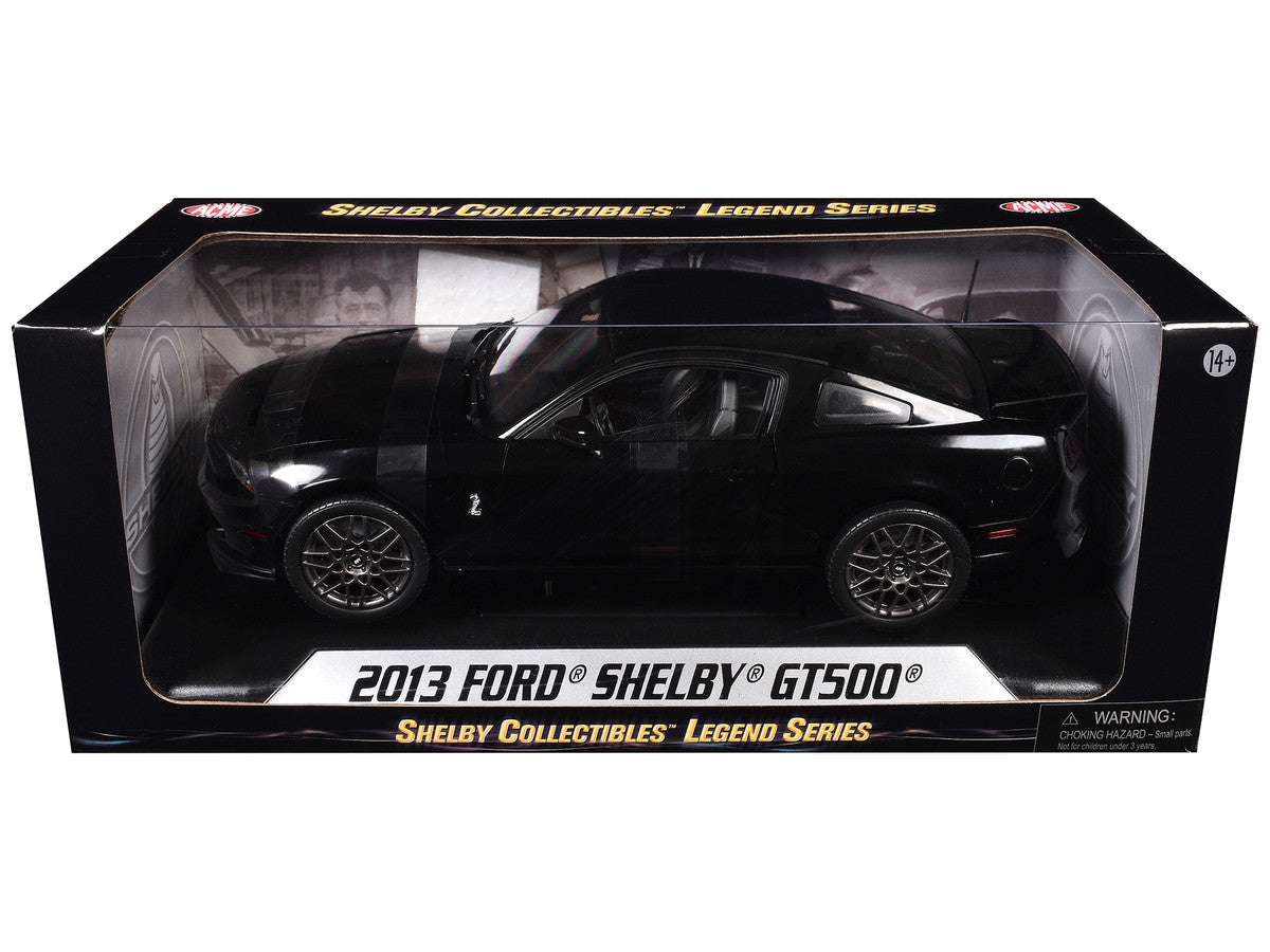 2013 Ford Shelby Mustang Cobra GT500 SVT Black with Black Stripes 1/18 Diecast Car Model by Shelby Collectibles