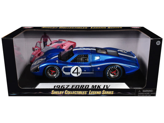 Ford GT MK IV #4 Blue L. Ruby - D. Hulme 24 Hours of Le Mans (1967) 1/18 Diecast Model Car by Shelby Collectibles