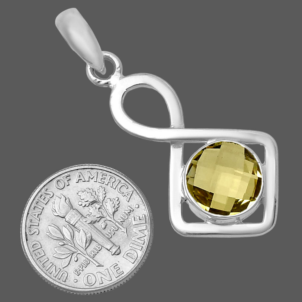 Lemon Quartz Checker Briolette Pendant P-1011 SDP143195