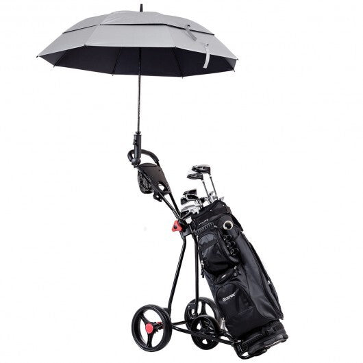3 Wheel Durable Foldable Steel Golf Cart with Mesh Bag