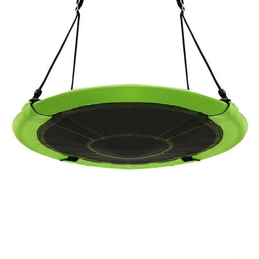 40 Inch Flying Saucer Tree Swing Indoor Outdoor Play Set-Green - Color: Green