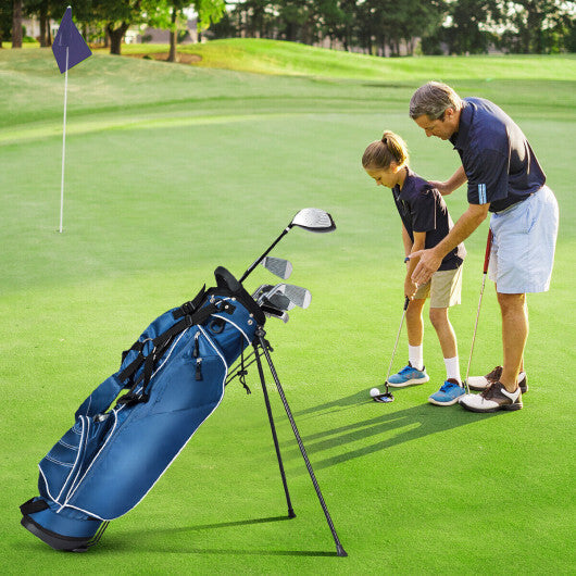 Golf Stand Cart Bag with 4 Way Divider Carry Organizer Pockets-Black