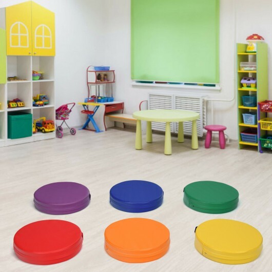 6 Pieces 15 Inch Round Toddler Floor Cushions for Kids-Multicolor