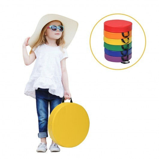 6 Pieces 15 Inch Round Toddler Floor Cushions for Kids-Multicolor