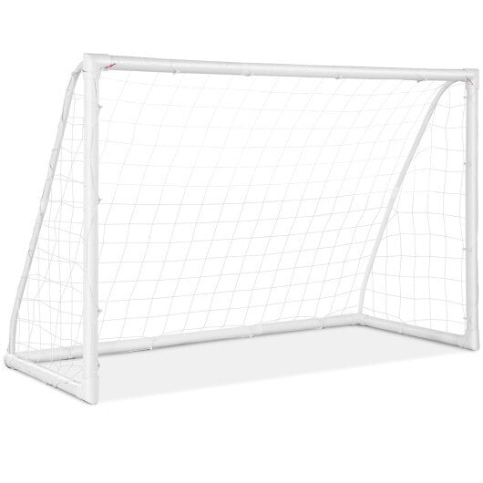 6 x 4 Feet Soccer Goal with Strong UPVC Frame - Color: White - Size: S