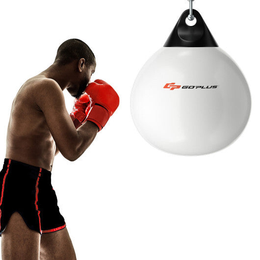 18 Inch 110 Pound Heavy Punching Water Aqua Bag with Adjustable Metal Chain-White