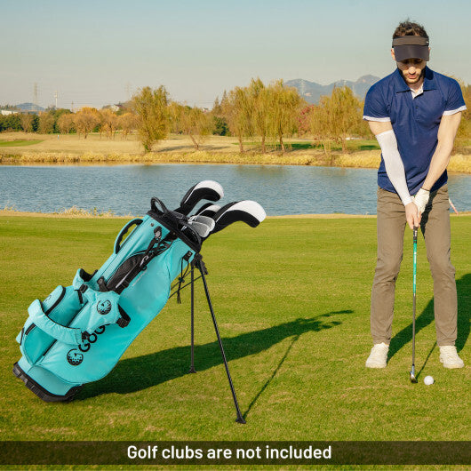 Golf Stand Bag Lightweight Golf Bag with 8 Way Top Dividers and 5 Zippered Pockets-Gray