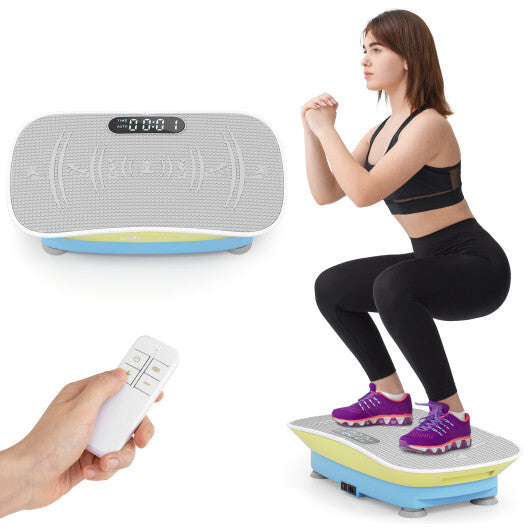 Vibration Plate Exercise Machine for Lymphatic Drainage and Weight Loss with 10 Speed Intensities-Black