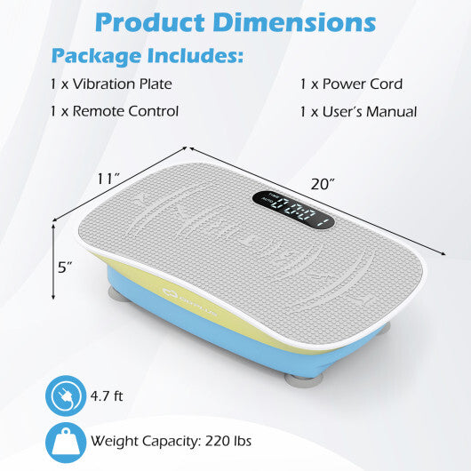 Vibration Plate Exercise Machine for Lymphatic Drainage and Weight Loss with 10 Speed Intensities-Black