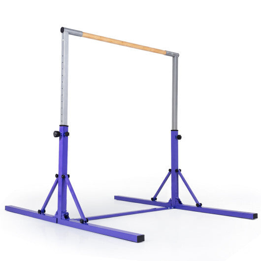 Foldable Gymnastics Bar for Kids with 3-Level Adjustable Heights-Green