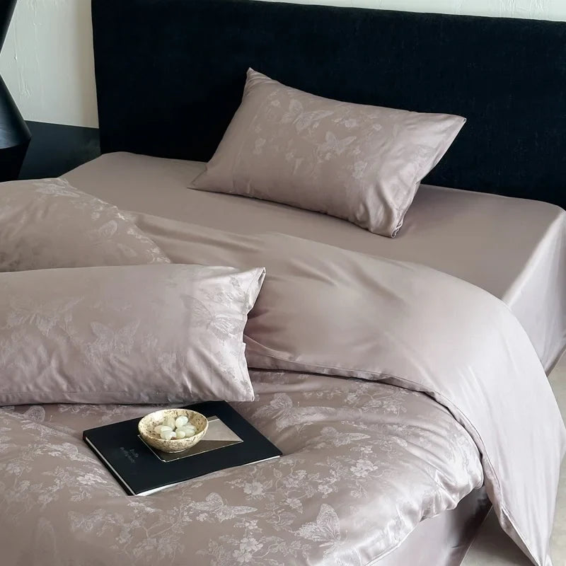 Long Staple Cotton Jacquard Bedding Set Single Double Queen King Size Duvet Cover Bedsheet Pillowcase Luxury Quilt Cover Set