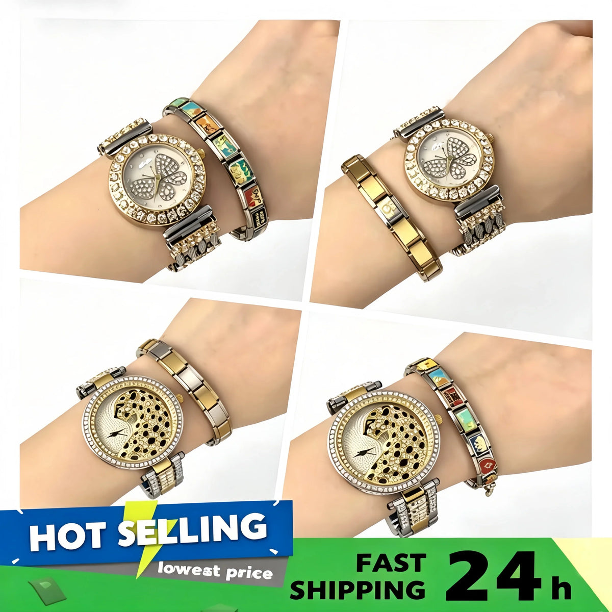 Italian Charm Link for Women Men 9mm Width Silver Gold Color Chain Stainless Steel Bracelet on Hand DIY Making Jewelry Wholesale