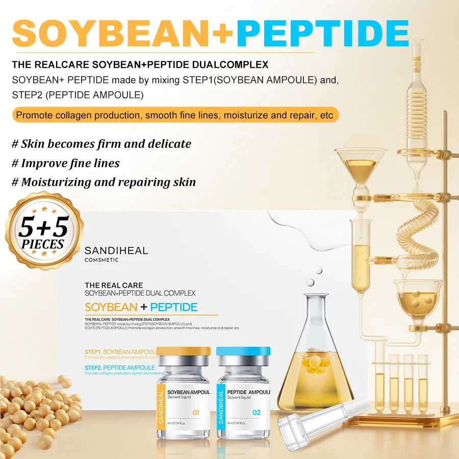 10Vials Copper Peptide Hyaluronic Acid Serum CICA B5 Facial Essence Hydration Korean Skin Care Original Sanendi Beauty Products