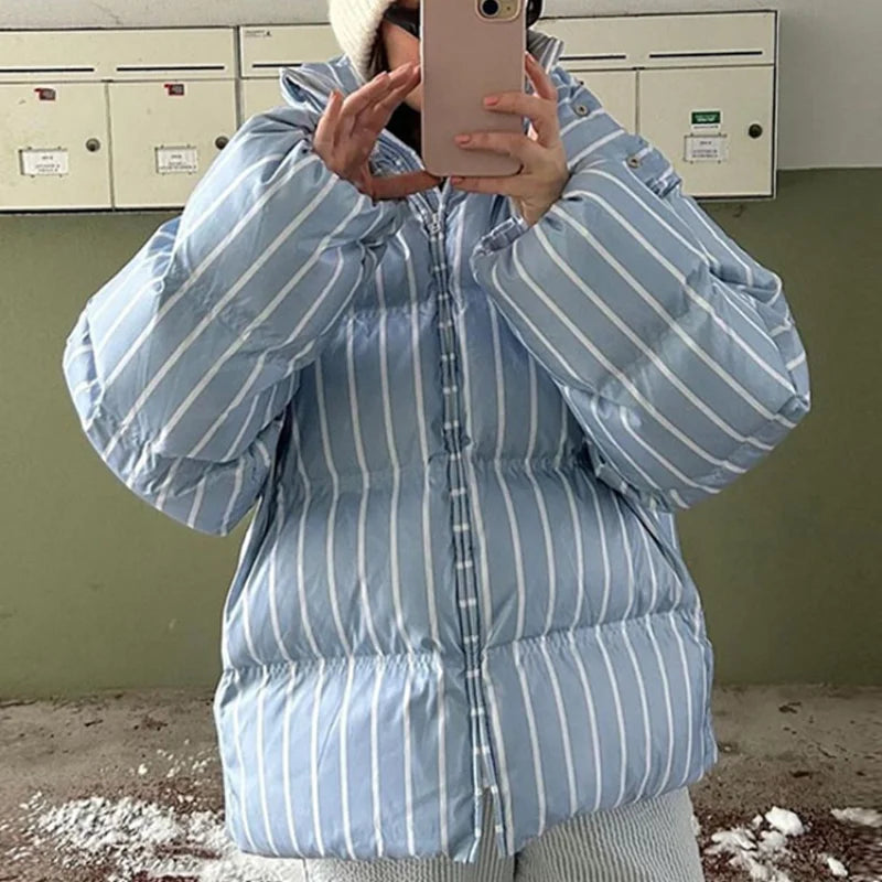 Chic Leopard Hooded Puffer Coat Set Women Quilted Full Sleeve Zip Jacket Wide Leg Pants 2026 New Lady Winter Thicken Warm Outfit