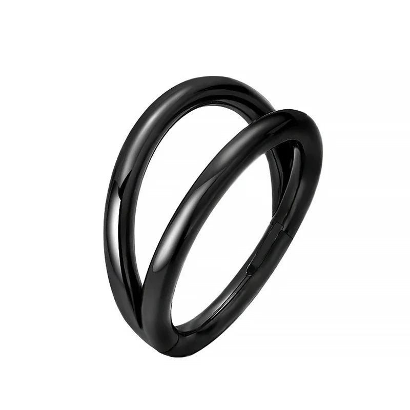 Double Septum Rings Nose Rings Hoops Cartilage Hoop Earring Piercing Nose Open Stacked Hoop Nose Rings 16G 18G 20G 6/8/10mm