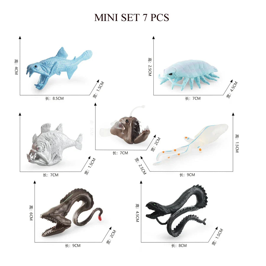 Realistic Mini Ocean Animal Figurines Plastic Marine Sea Creatures Whale Shark Dolphin Turtle Penguin Model Playset Gift for Kid