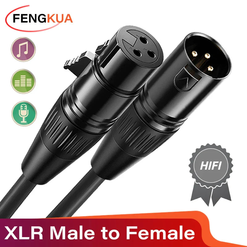 3Pin XLR Cable Male to Female Sound Cannon Microphone Cable for Mixer Amplifier Balanced Analog Audio Cord XLR Extension Cable