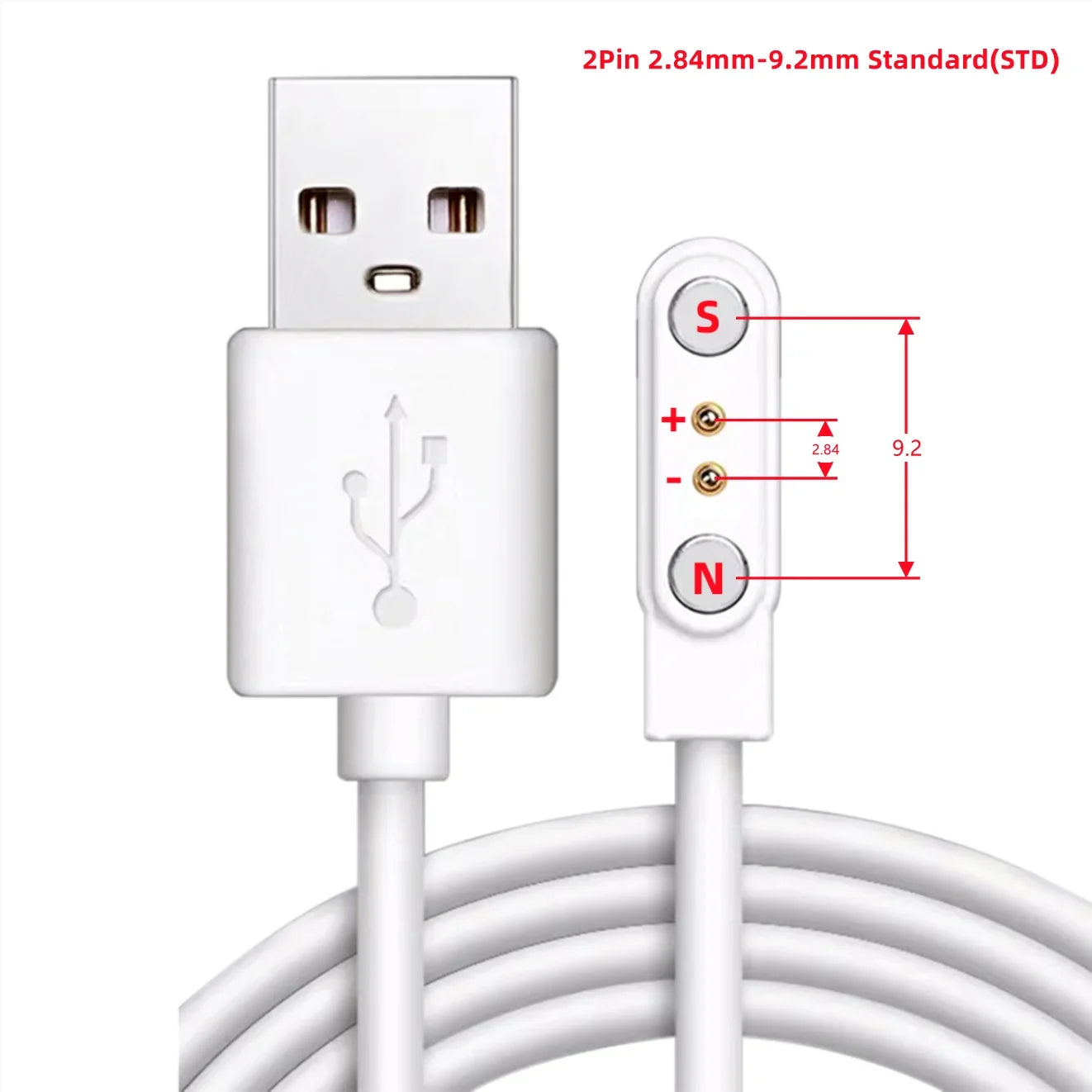 2Pin 4Pin 5Pin Magnetic Charging Cable USB to Pogo Pin for Smart Watch Earphone Wristband 60cm 5V Magnetic Dock Charger Adapter