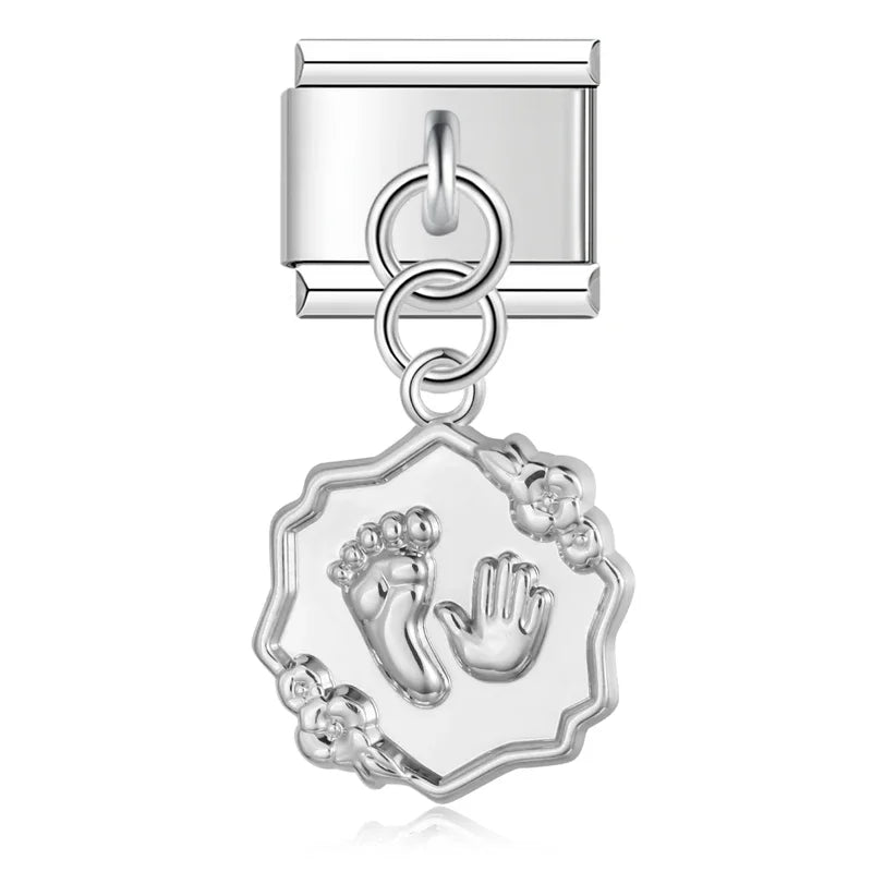 Hapiship 9mm Width Original Daisy Unicorn Angel Cup Santa Claus Italian Charm Fit Bracelet Stainless Steel Jewelry Making DJ050