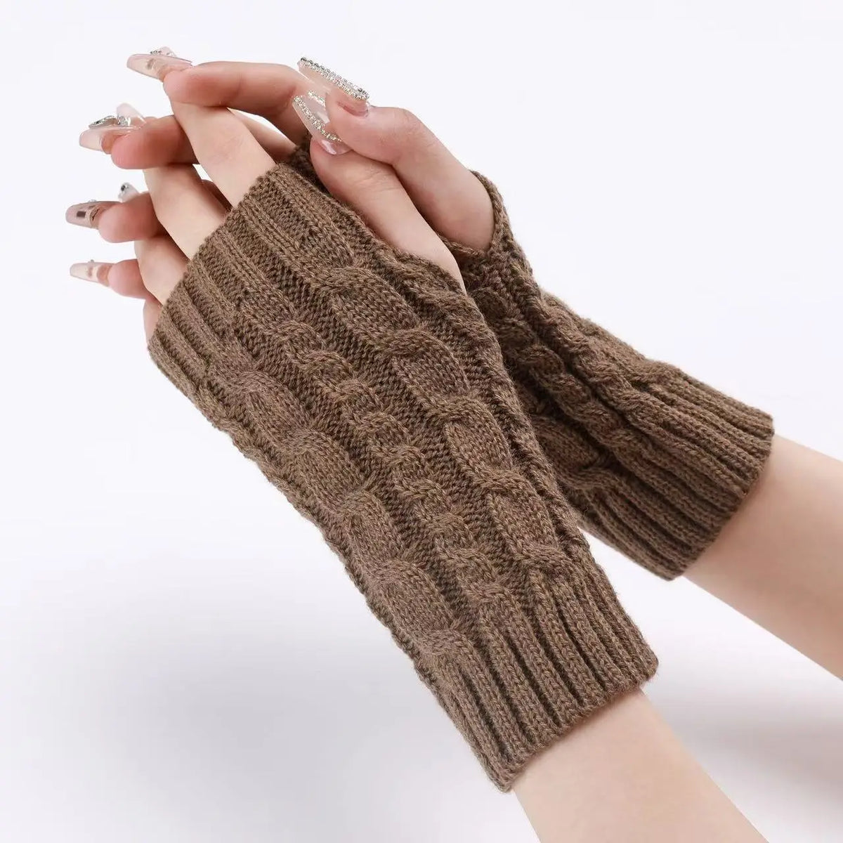 NEW Women Hand Warmer Winter Gloves Fashion Knitting Faux Wool Mitten Warm Fingerless Glove Gants Femme women gloves
