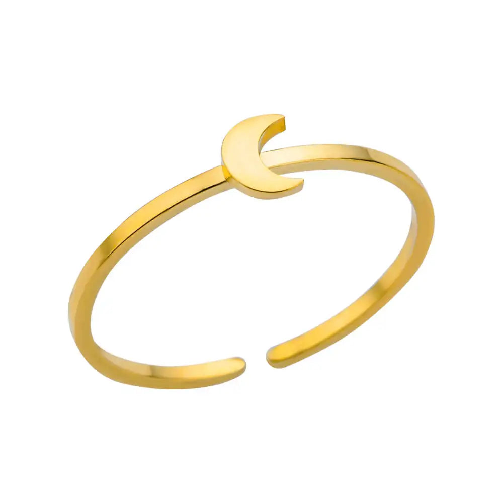 316L Stainless Steel Shell Rings for Women Adjustable Gold Color Little Star Open Rings Female Jewelry Weddings Gifts New Trendy