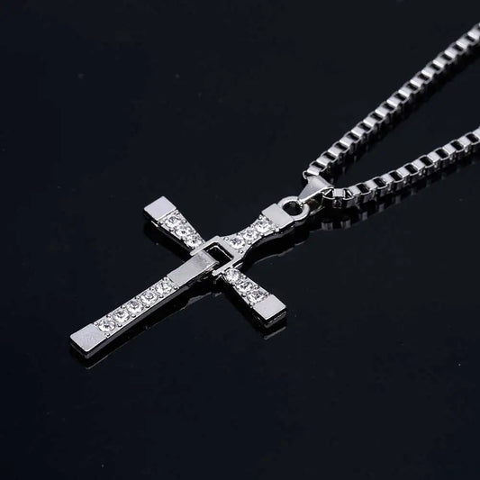 Dominic Toretto The Fast and The Furious Celebrity Vin Diesel Item Crystal Jesus Men Cross Pendant Necklace Gift Jewelry