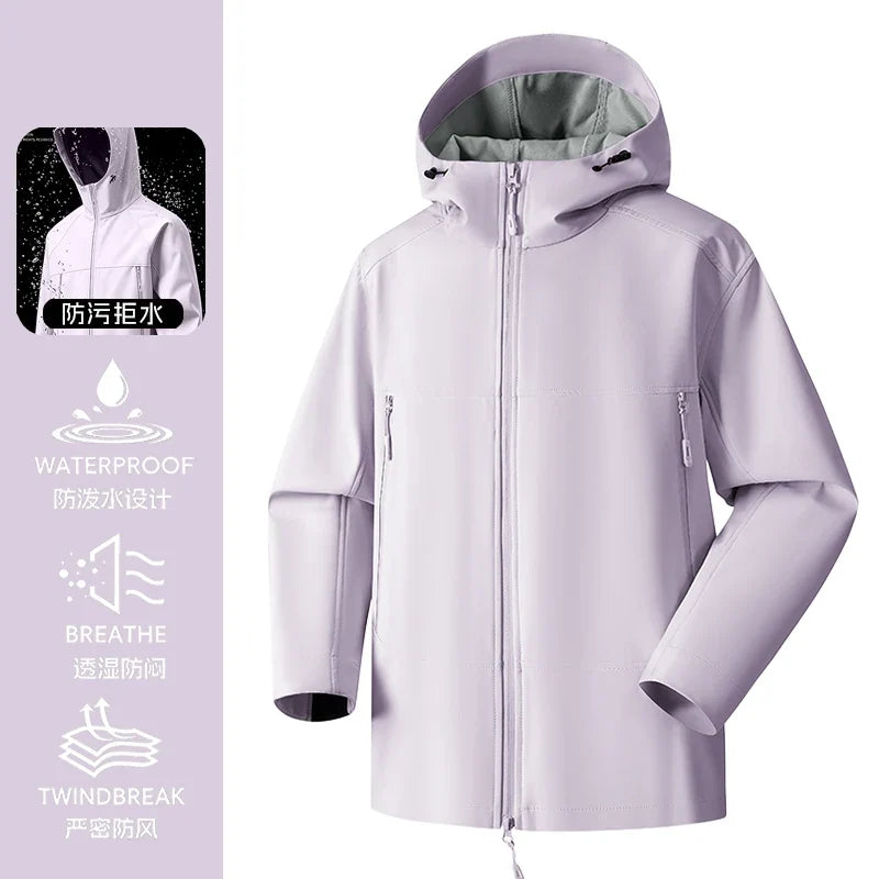 Unisex Waterproof Windproof Hooded Jacket Multi Color Outdoor Hiking Coat