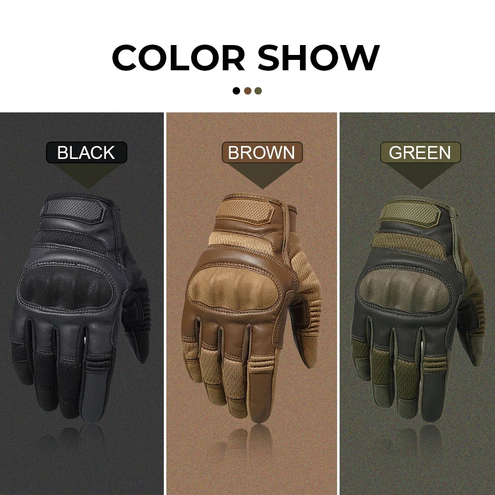 Touchscreen PU Leather Motorcycle Gloves Racing Pit Bike Riding Motorbike Moto Motocross Enduro Non-slip Protective Gear Men