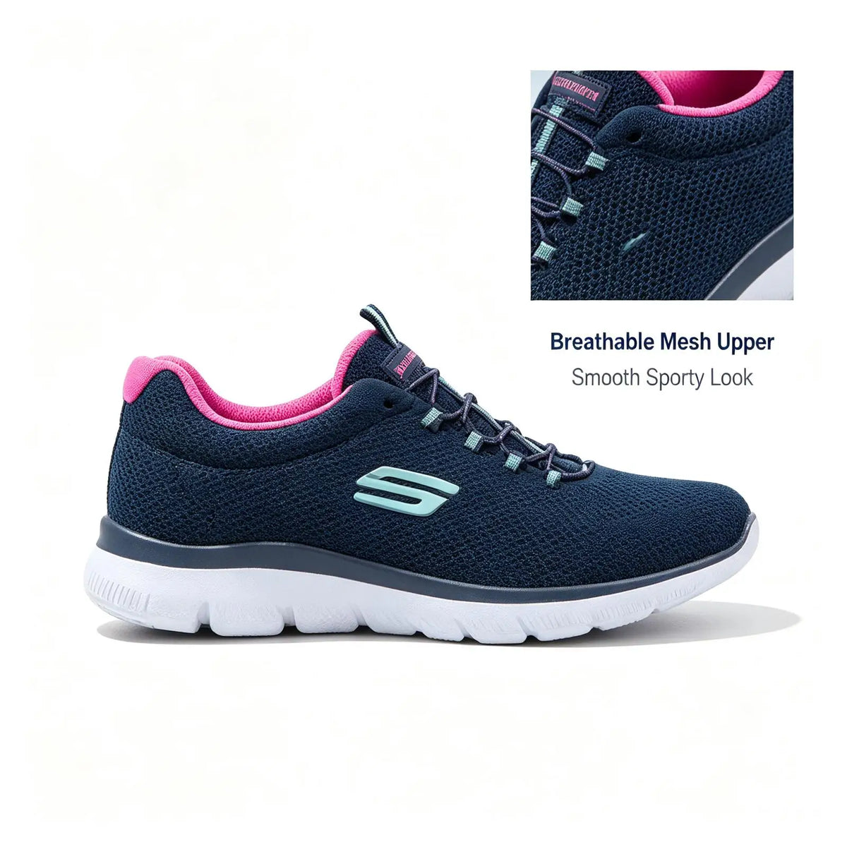 Skechers  2026 Slip On Breathable Mesh Memory Foam Walking Sneakers Lightweight Daily Casual Trainers Multiple Colors 12980-NVHP