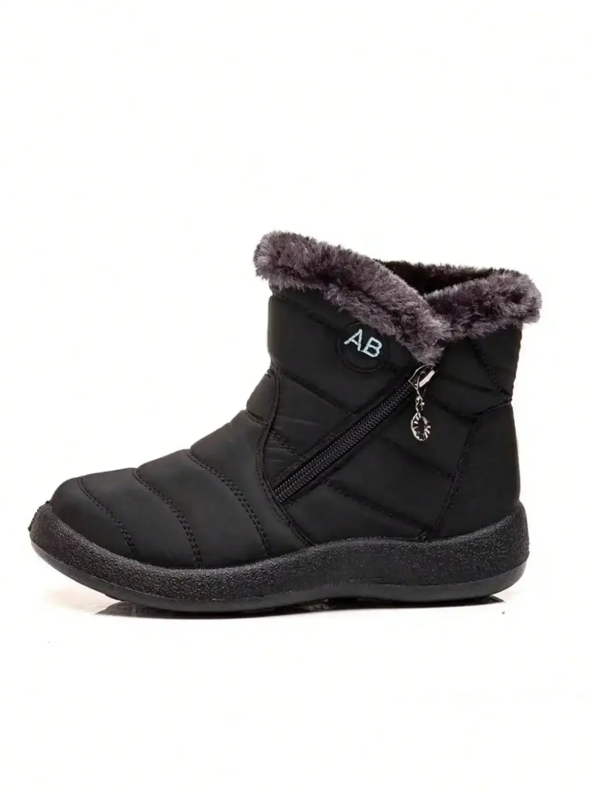 Women's Winter Snow Boots Faux Fur Lined Waterproof Ankle Booties Side Zipper Warm Outdoor Short Boots for Cold Weather