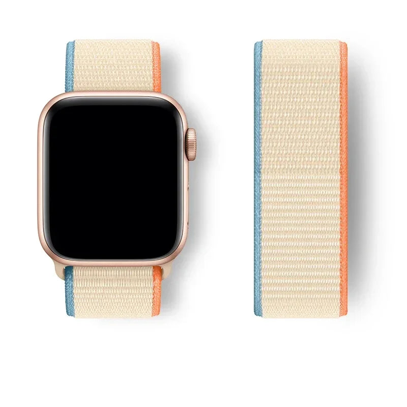 Nylon Sport loop Strap For Apple Watch Band 44mm 42/40mm 45mm  38/41mm pride Bracelet iwatch Ultra2 49mm Series 9 8 se 7 6 5 4 3