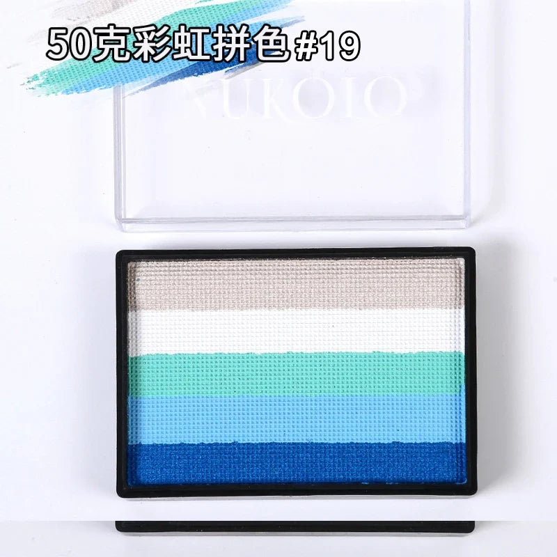 50g Facial and Body Paint Palette,Non-Toxic Rainbow Water-Soluble Body Paint for Rainbow Festival,Cosplay,Party,Art,Stage Makeup