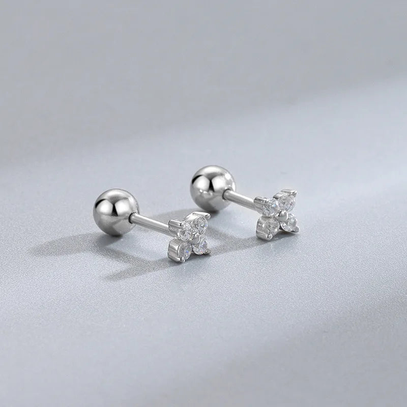 New Fashion Heart Stud Earrings for Women Hypoallergenic Screw Cartilage Helix Earring Girls Piercing Accessories Jewelry Gifts